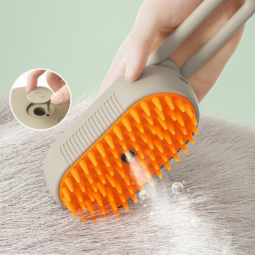 Electric 3-in-1 Pet Hair Spray and Massage Brush