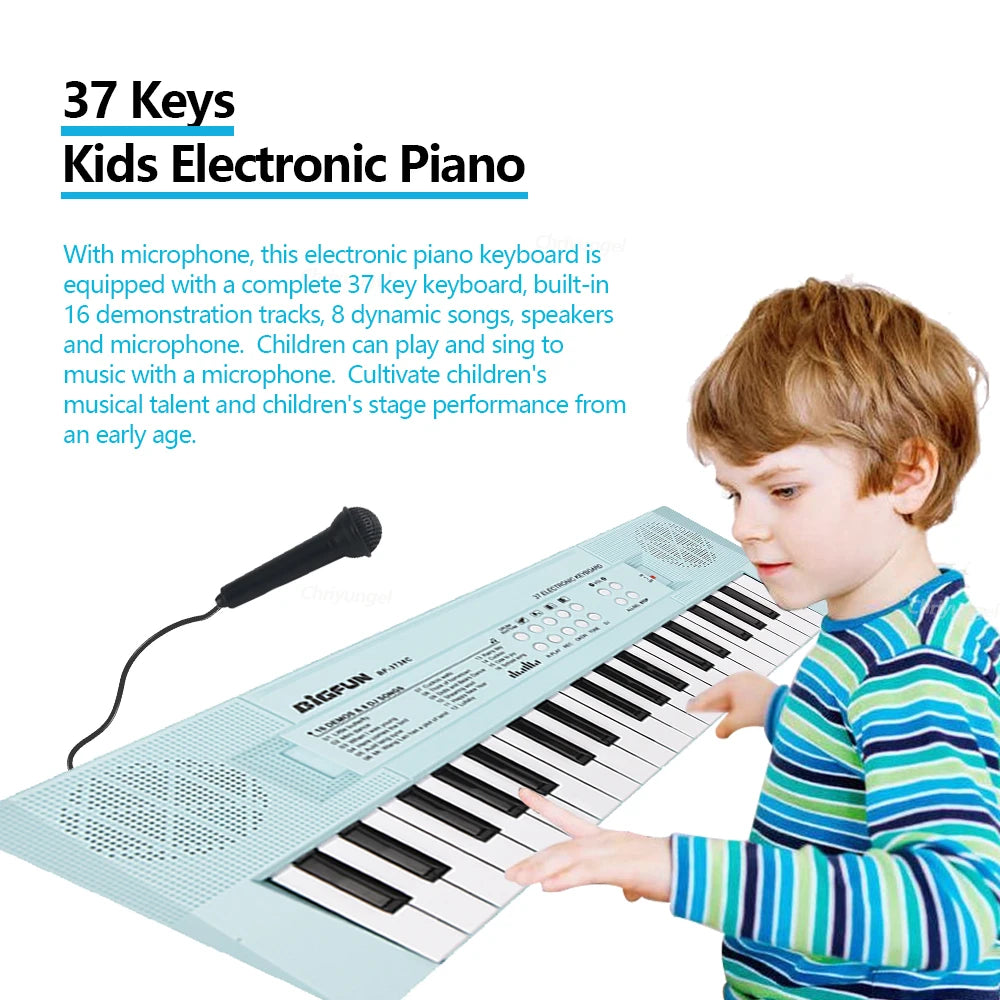 37 Keys Kids Musical Electronic Piano Organ Keyboard with Microphone And an Educational Toy