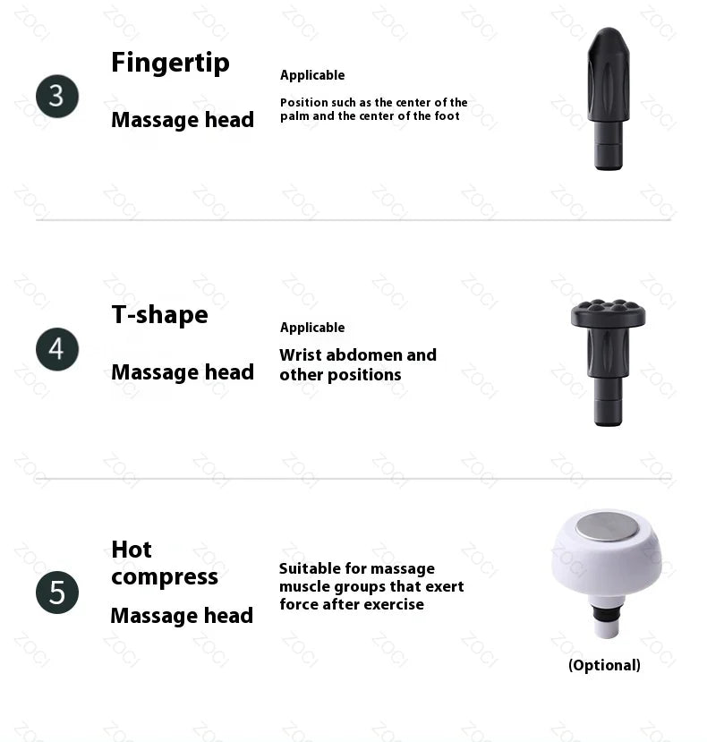 3 Mode Handheld Portable Mini Deep Tissue Muscle Massager Gun With Heated Head & 99 Speed Electric Fascia