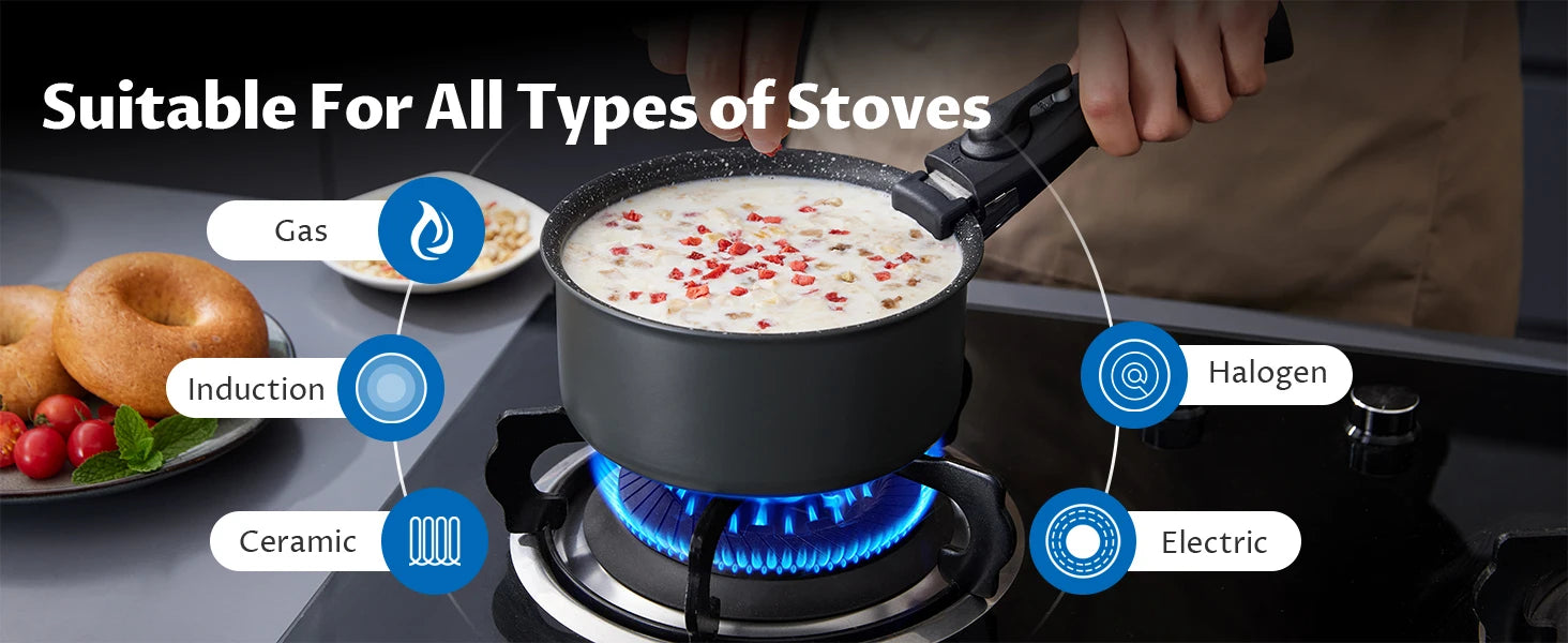 Induction Cookware Set 10 Pieces, Nonstick Pots and Pans Set with Removable Handles Stackable Design, Dishwasher