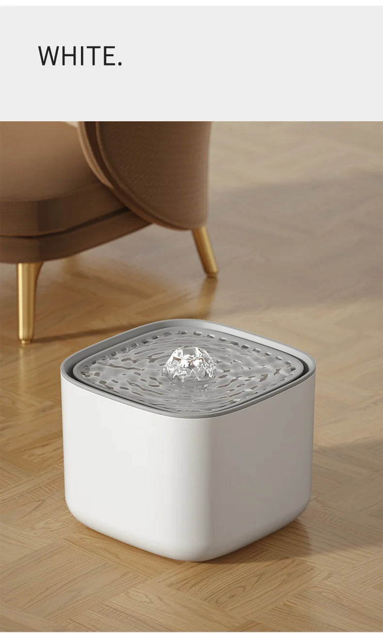 3L Auto Recirculate Cat Water Drinking Fountain With Large Capacity Filtering USB Electric Mute
