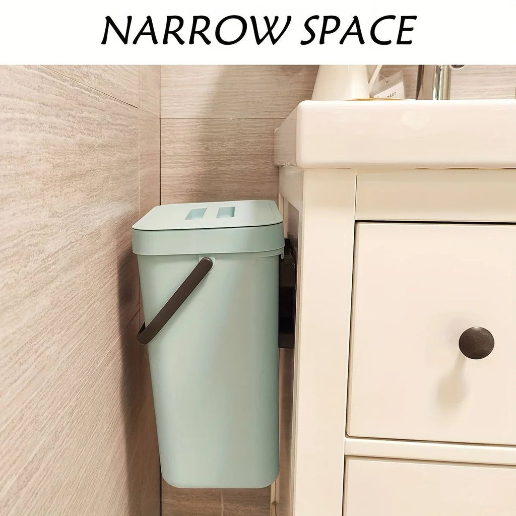 Space-Saving Quiet-Close Trash Can - 3/5L, Eco-Friendly Sealed Bin For Kitchen & Office - Lovies Kitchenwares