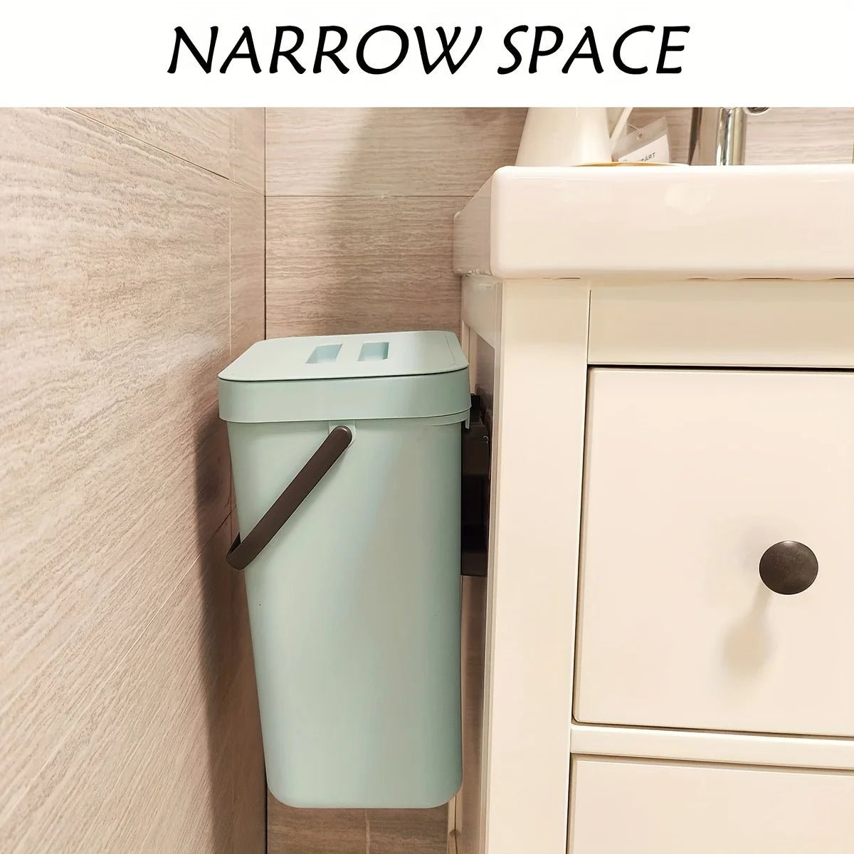 Space-Saving Quiet-Close Trash Can - 3/5L, Eco-Friendly Sealed Bin For Kitchen & Office - Lovies Kitchenwares