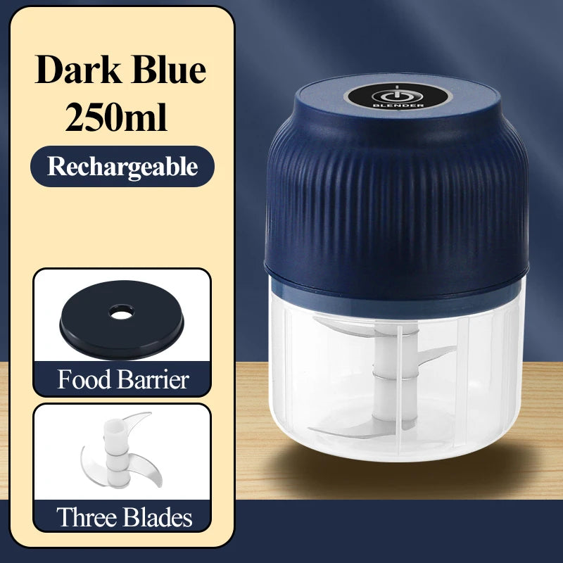 250ml Mini Wireless USB Rechargeable Electric Multi-Vegetable Chopper