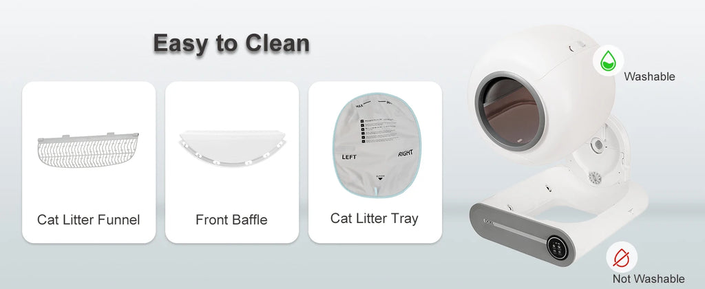2.4G WiFi Smart Cat Toilet App Control & Automatic Self Cleaning Cat Litter Box With Trash Bag