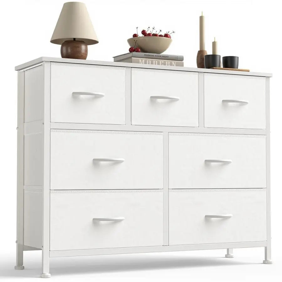 7 Dresser Drawer with Fabric Storage Bins and Tower Organizer