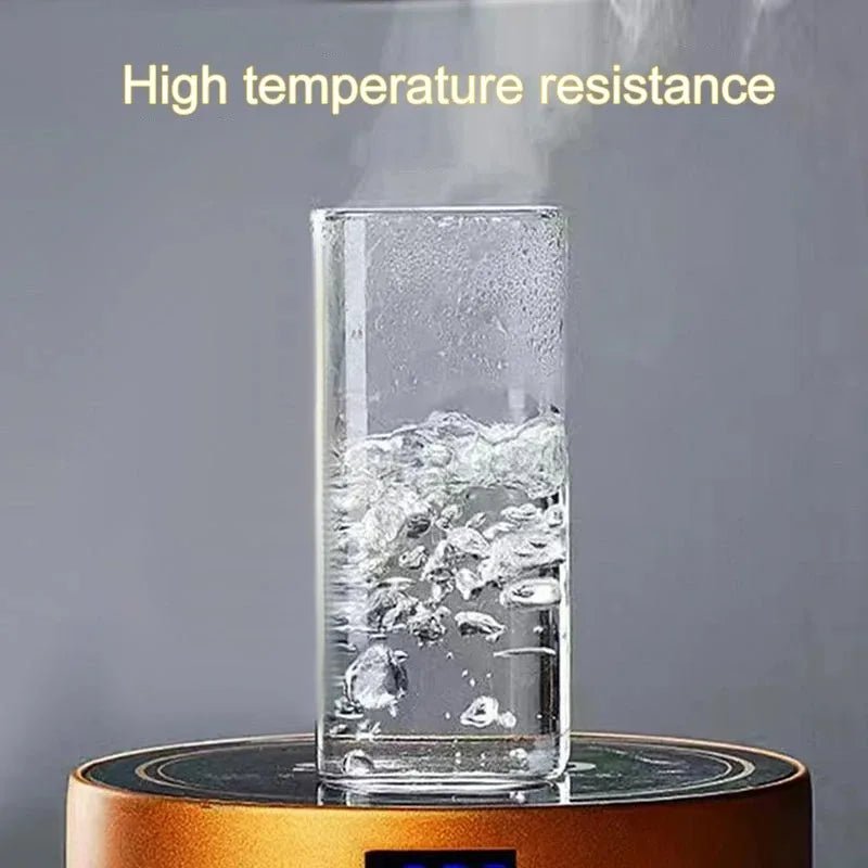 1 or 2 Pcs Transparent Square Heat-Resistant Drink Glass Cup With Lid and Straw - Lovies Kitchenwares