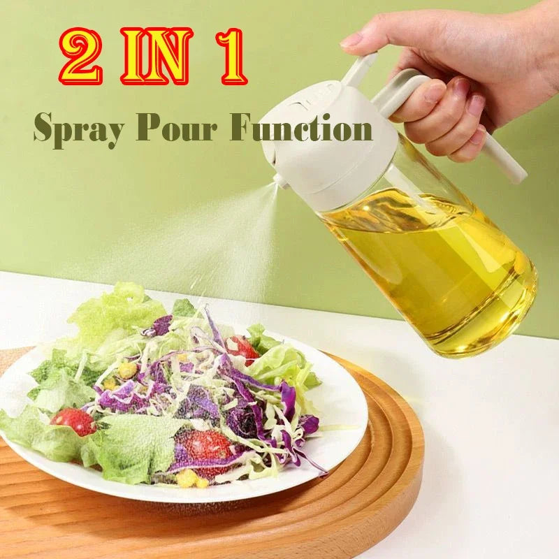 Oil Spray Dispenser Bottle for Pouring Cooking Oil with Automatic Lid Spice Shaker