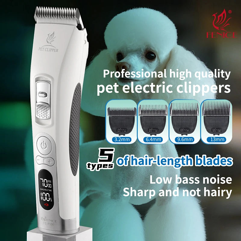Professional LCD Screen Dog and Cat Electrical Grooming Clippers and Trimmers With Rechargeable Haircut Machine