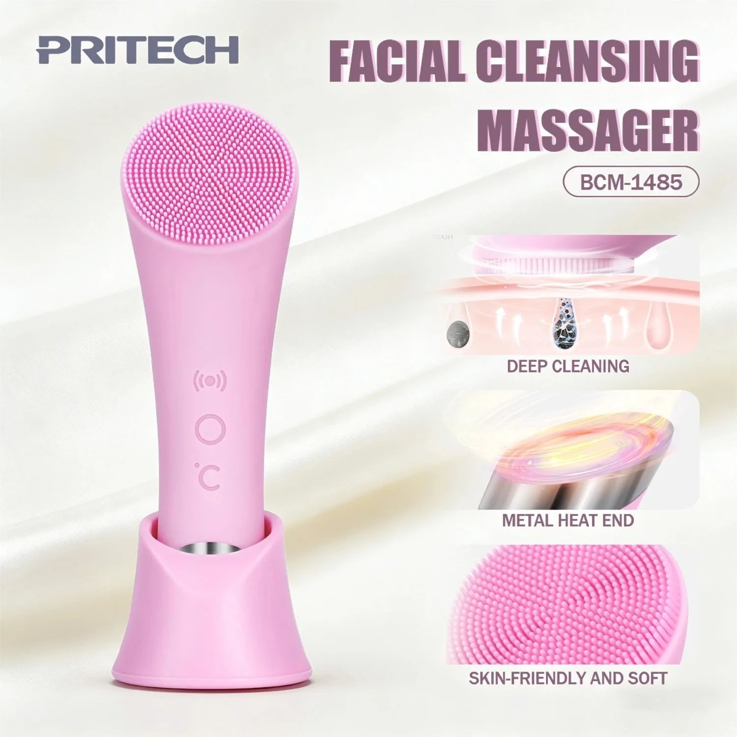 Rechargeable Facial Cleansing Vibration Exfoliating Waterproof Brush