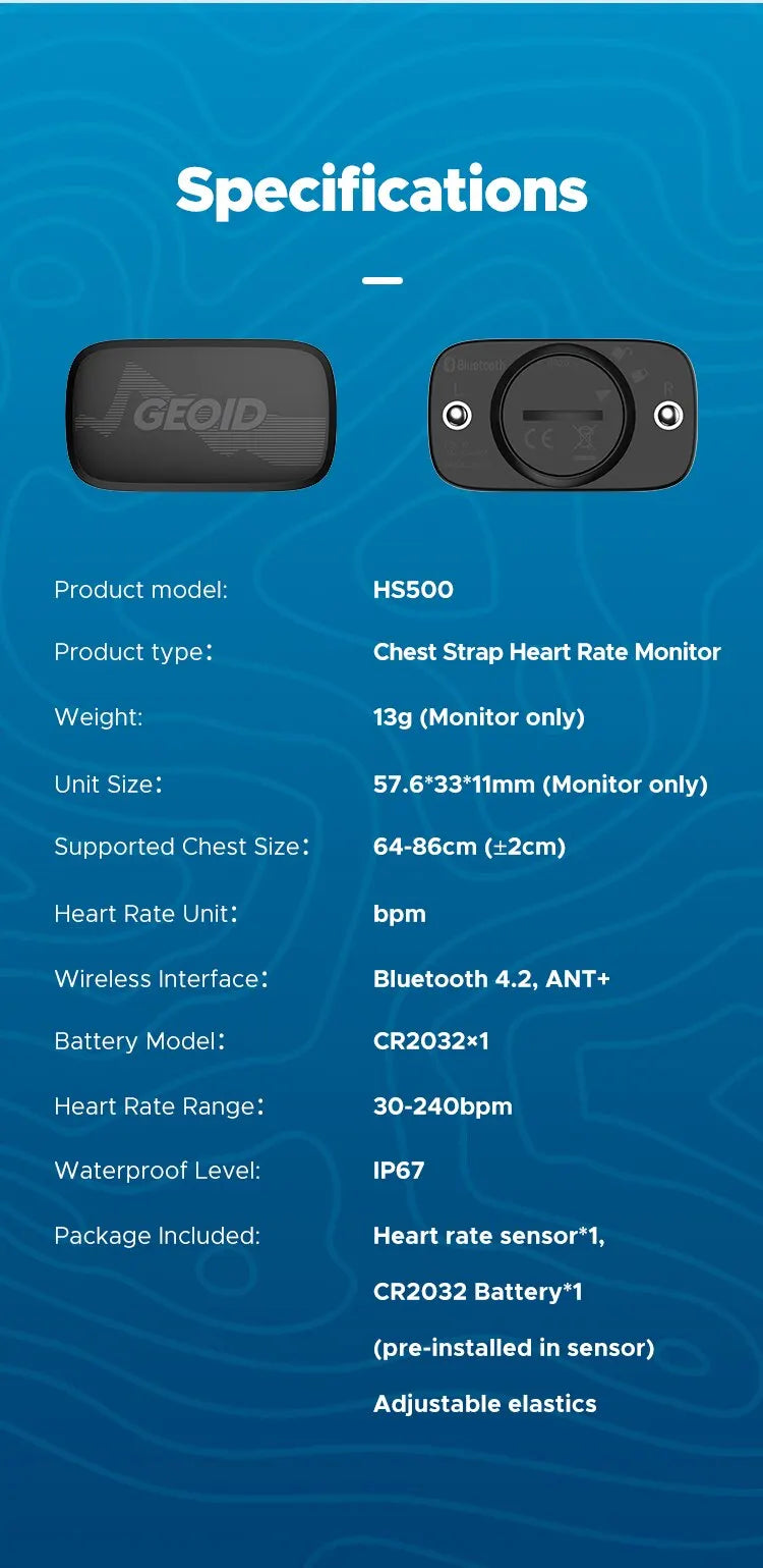Heart Rate Monitor Fitness Equipment And Bluetooth Heart Rate Sensor with Chest Strap Tracking LED Light