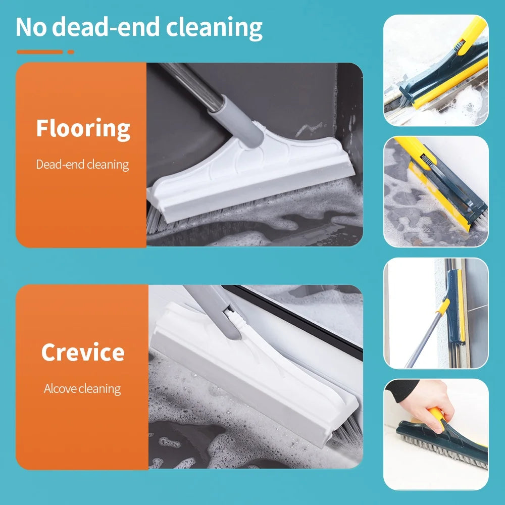 3 In 1 Cleaning Rotating Brush For Multi-Room With Long Handle and Crevice Brush