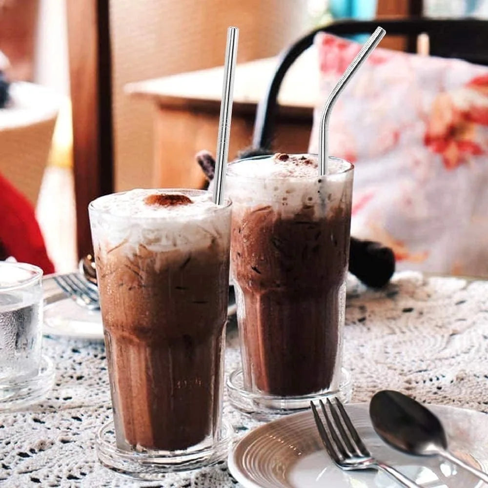 5/10Pcs Reusable Stainless Steel Drinking Straws