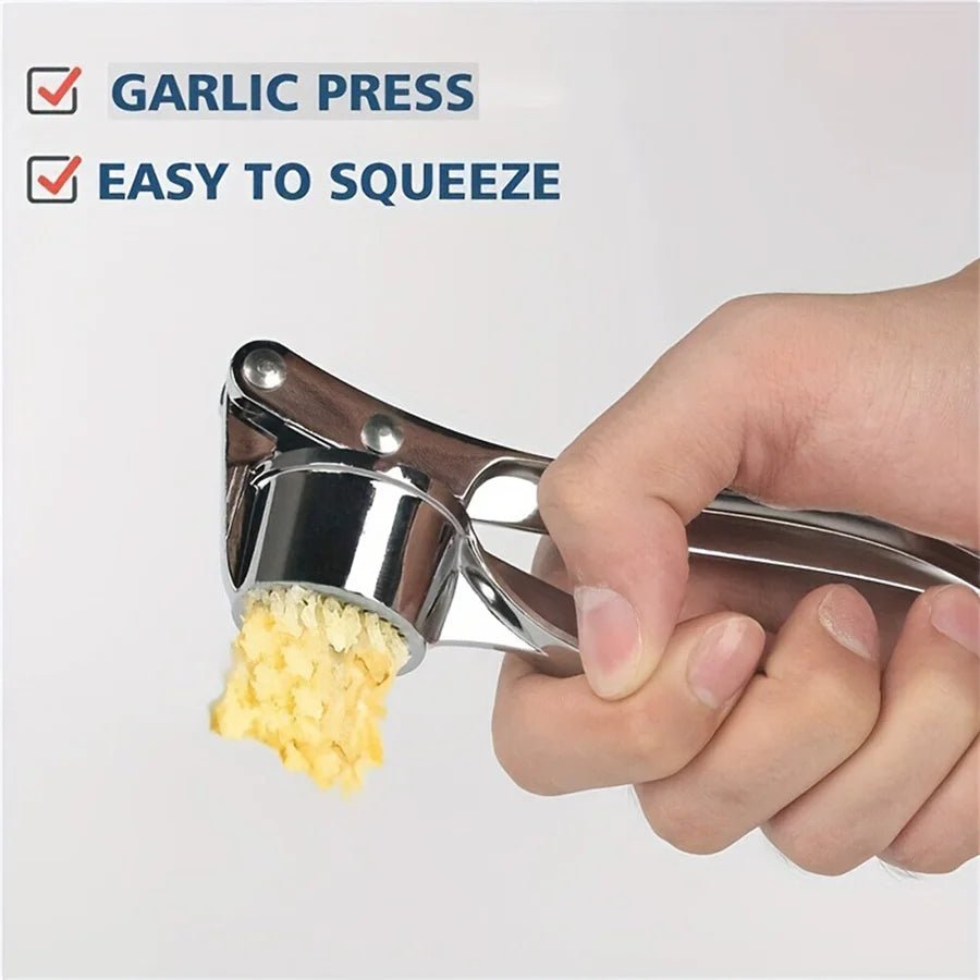 Commercial Heavy Duty Garlic Press & Multi-Tool. 18cm, Aluminum, Restaurant Durable - Lovies Kitchenwares