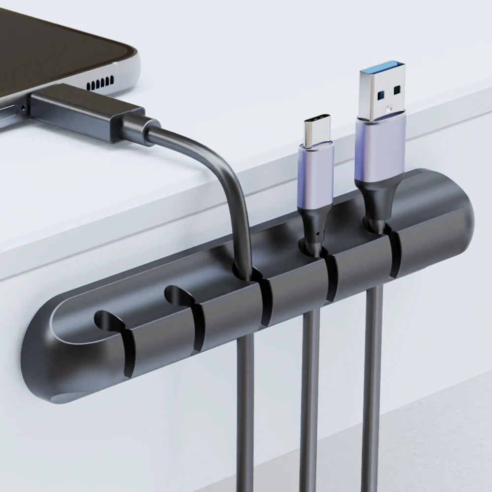 Adhesive Cable Clip Holder For Wire Organizer With USB Charging Cable