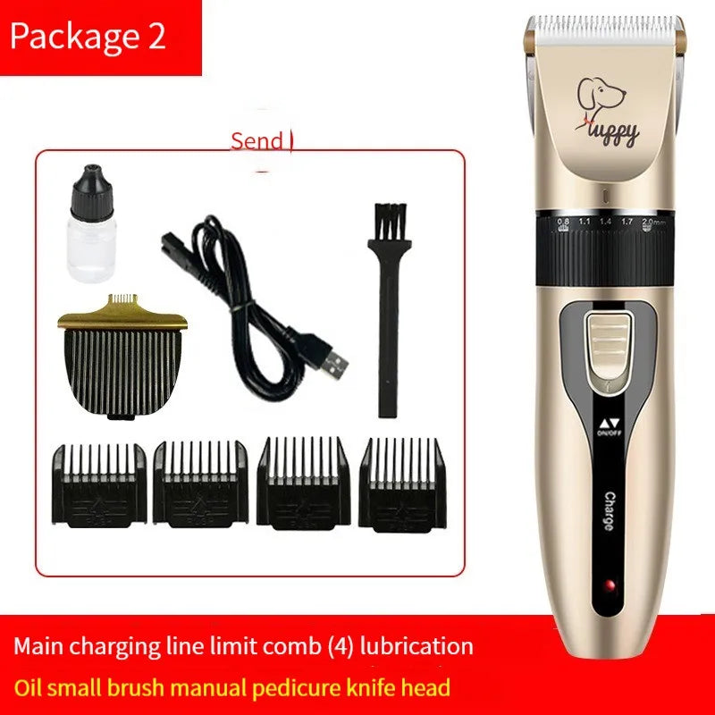 Electric Pet Hair Clipper and Hair Trimmer Set For Pet Grooming With an Electric Shaver Ceramic Blade with USB Charging