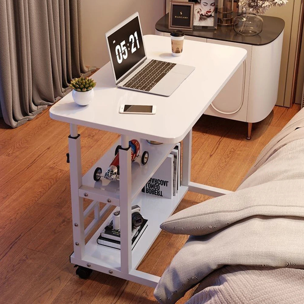 Height Adjustable Computer or Laptop Desk With Multi-Layer Storage