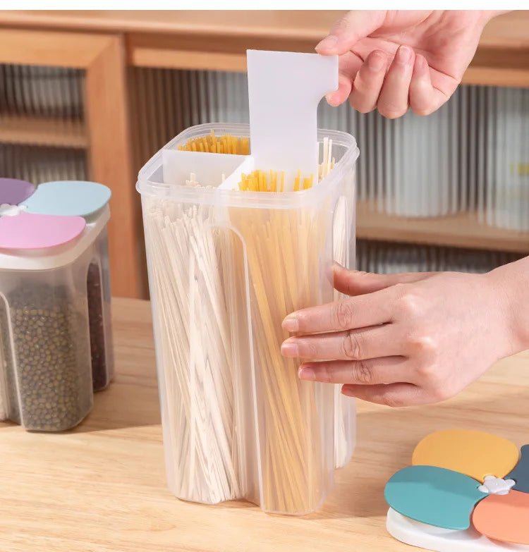 Kitchen Food Storage Box Plastic 4 grids Sealed Food Container Moisture-proof - Lovies Kitchenwares