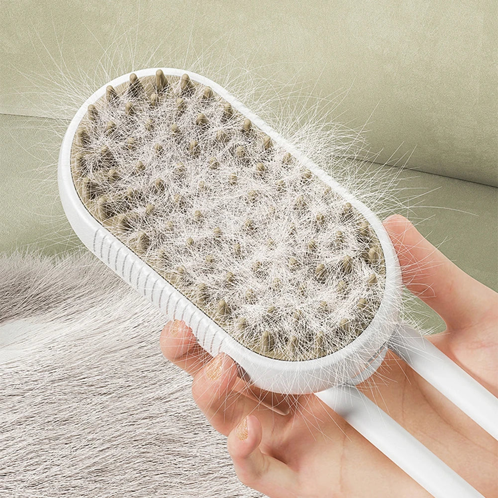 Electric 3-in-1 Pet Hair Spray and Massage Brush