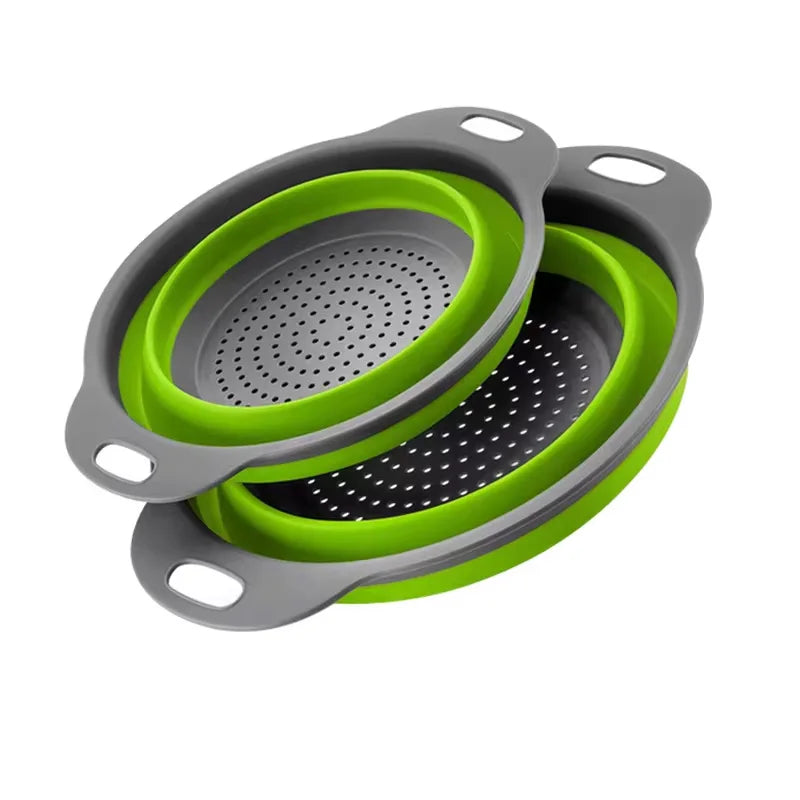 Silicone Folding Drain & Wash Basket & Foldable Strainer Colander