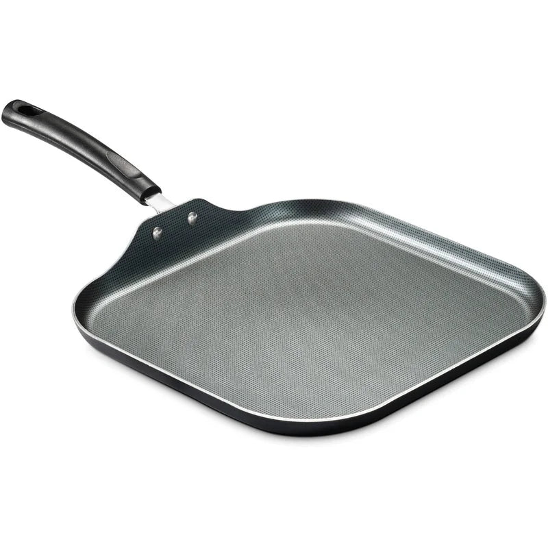 Nonstick Square Griddle Aluminum Dishwasher Safe Pan For Breakfast Lunch Dinner Cooking With Lightweight Handle