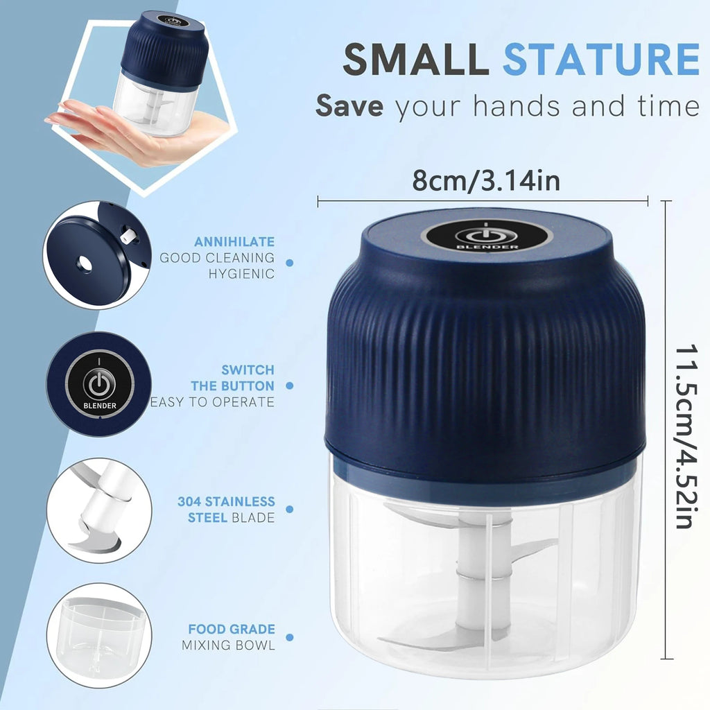 250ml Mini Wireless USB Rechargeable Electric Multi-Vegetable Chopper