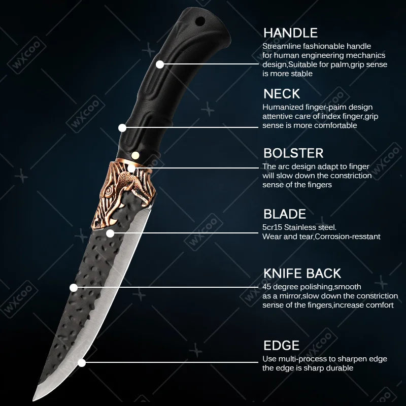 8PCS Stainless Steel Forged Professional Kitchen Chef Knife Set