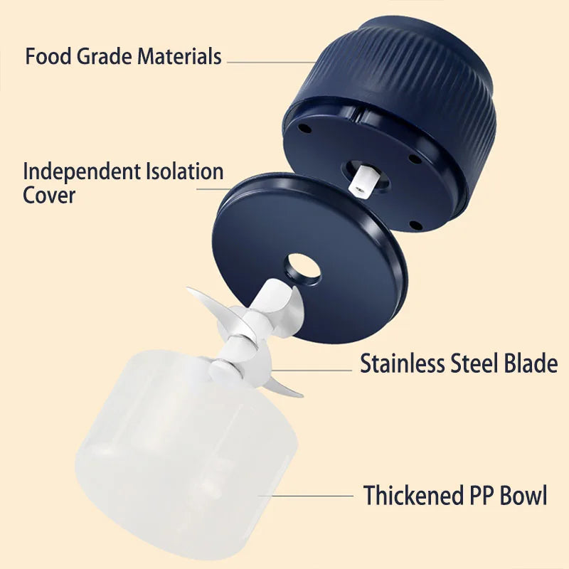 250ml Mini Wireless USB Rechargeable Electric Multi-Vegetable Chopper