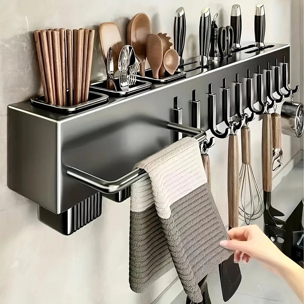 Space Saving Heavy Duty Carbon Steel Wall Mounted Kitchen Organizer For Multiple Kitchen Tools