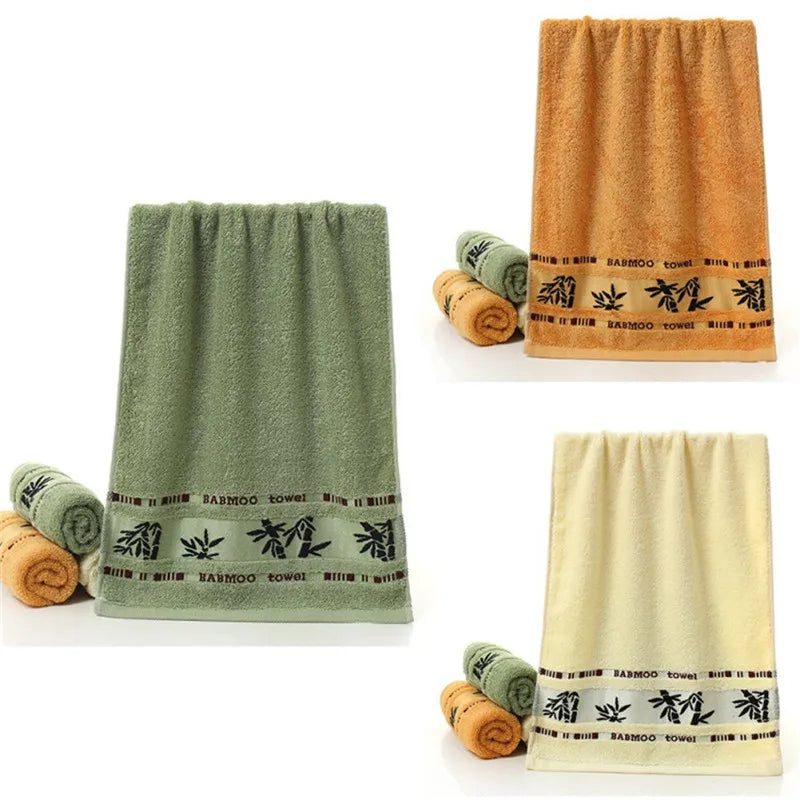 Set of 6 Bamboo Fiber Thick Absorbent Bath Towels
