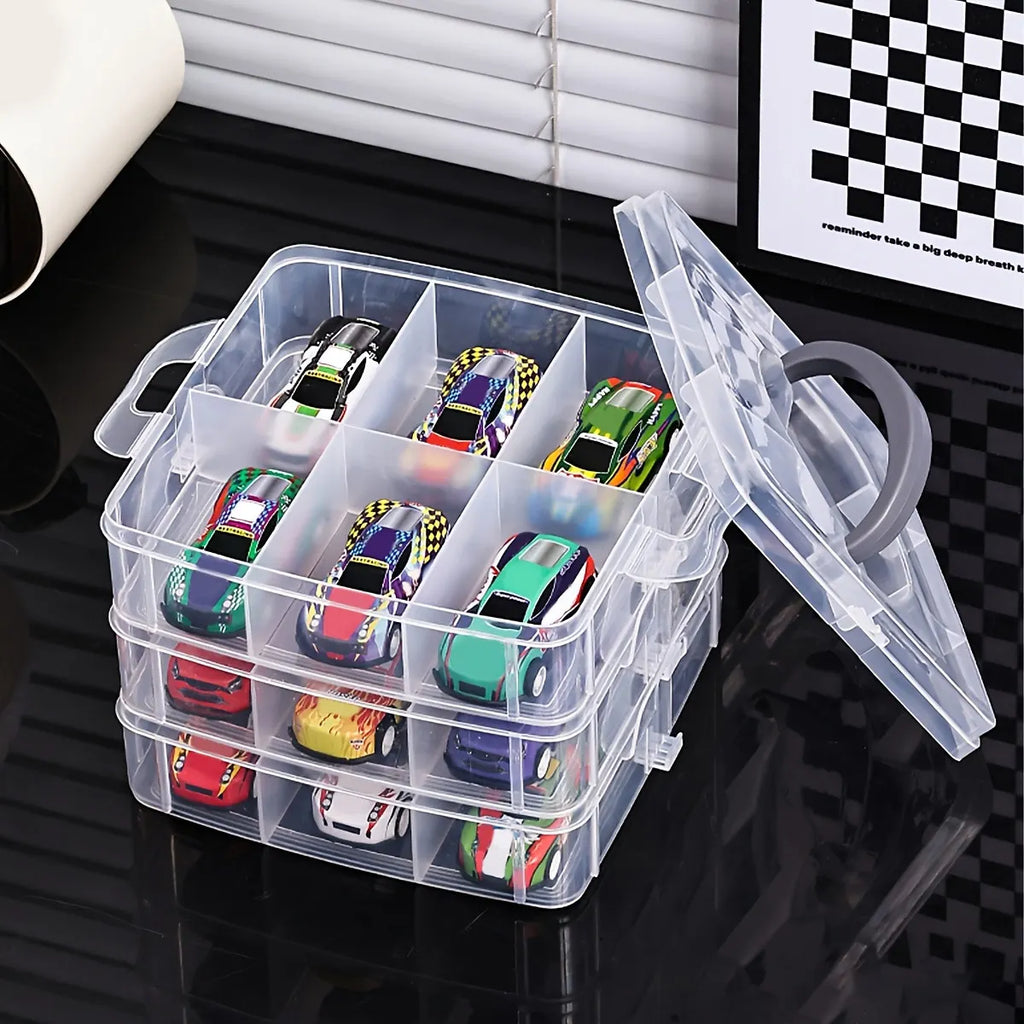 1pc Transparent toy &  multi-purpose dustproof and moisture-proof portable storage box.