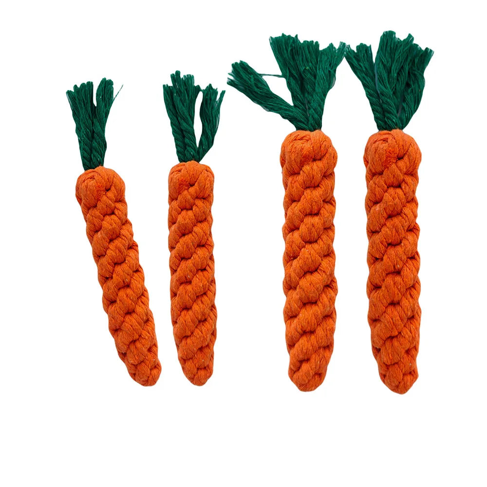 1Pcs Carrot Pet Dog Bite Chewable Braided Durable Cotton Rope