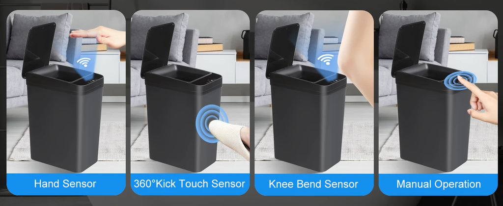2 Pack 12L  Automatic Multi-Room Hand Sensor Trash Cans