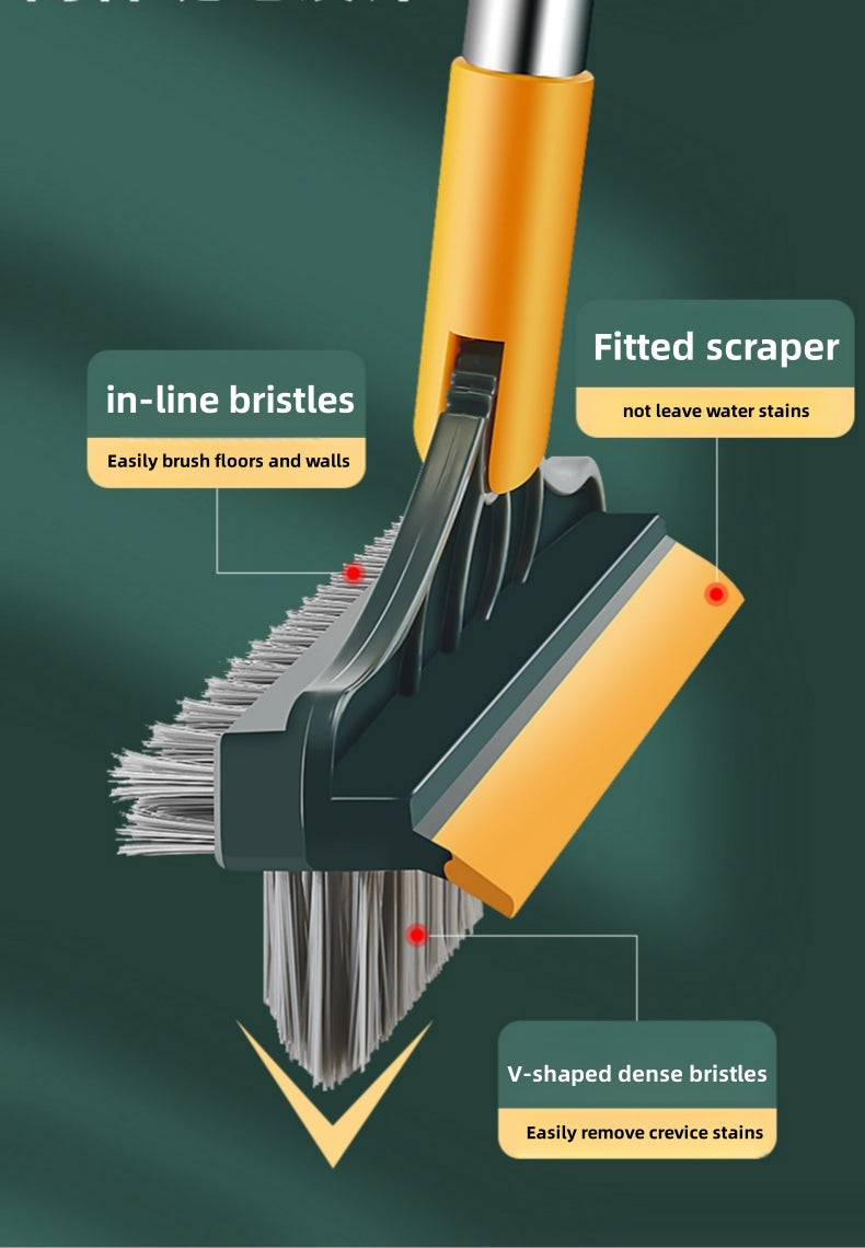 3 In 1 Cleaning Rotating Brush For Multi-Room With Long Handle and Crevice Brush