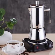 Stovetop Stainless Steel Italian Espresso Maker & an Induction Coffee Machine