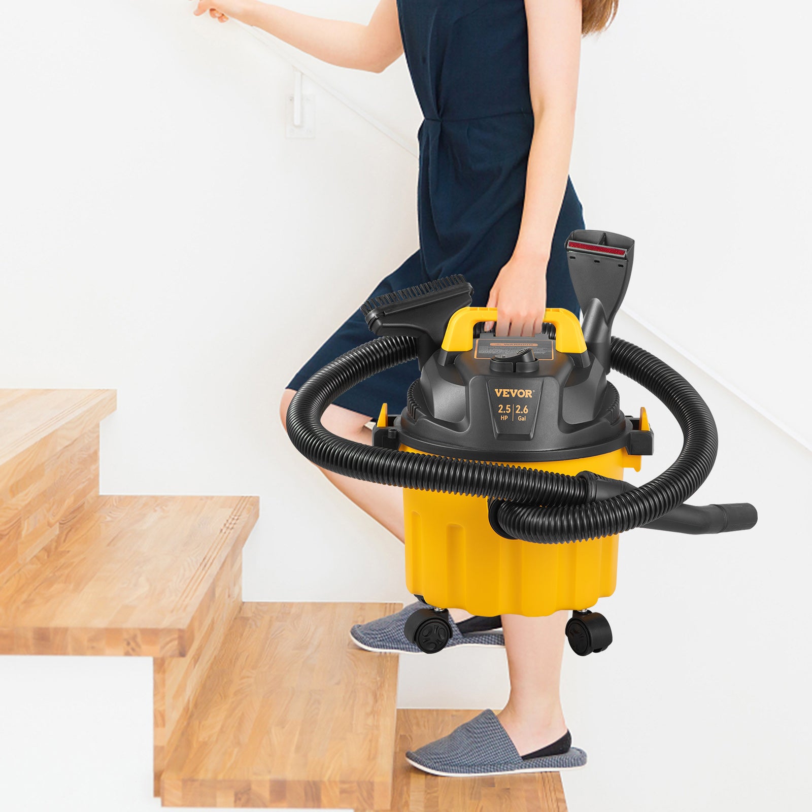 Wet Dry Vac 2.6 Gallon 2.5 Peak HP 3 in 1 Portable Shop Vacuum